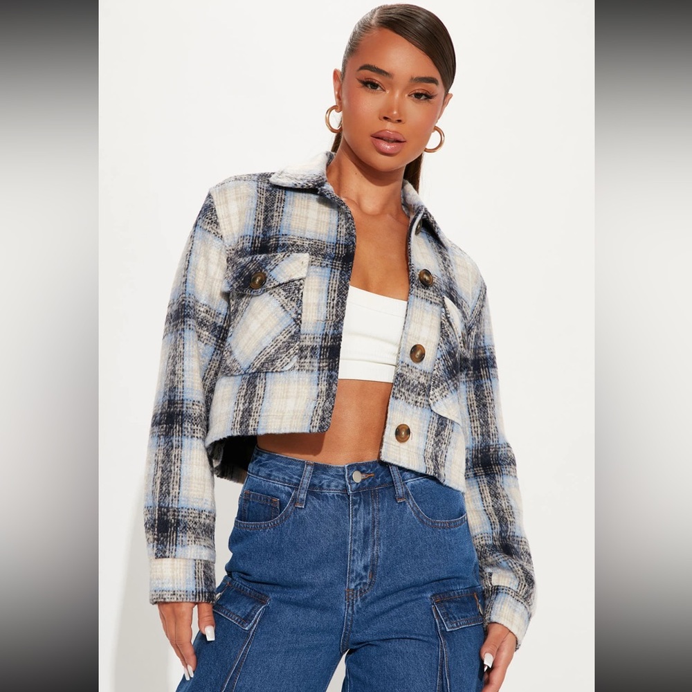 Plaid Cropped Shacket
